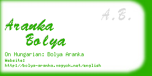 aranka bolya business card